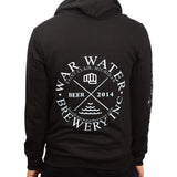 Black Heavy Weight War Water Zipper Hoodie